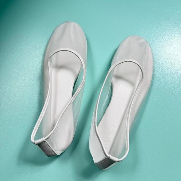 White mesh ballet flat slip on shoes - size 9 - Picture 4 of 8